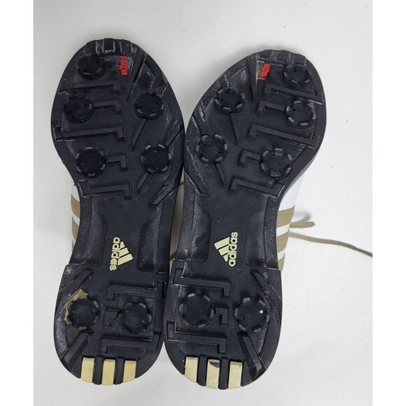 Adidas Mens ZTraxion Golf Shoes Cleats White & Olive Leather Size 7 - Picture 8 of 11